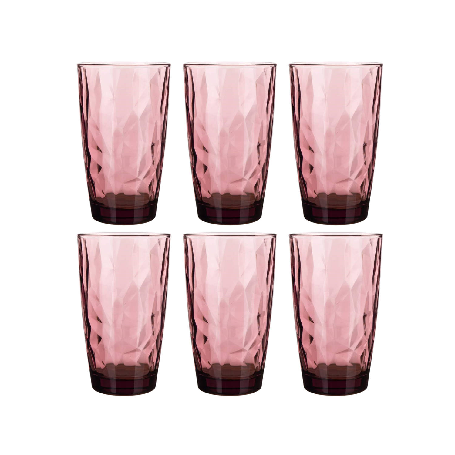 Bormioli Rocco Diamond longdrinkglas 47 cl paars 6 stuks