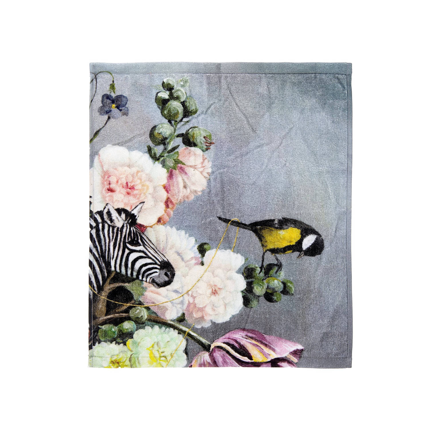 Jet Originals Katoen Velours Handdoeken - Gastendoekjes - 2 stuks - 30x50 - Floral Animal