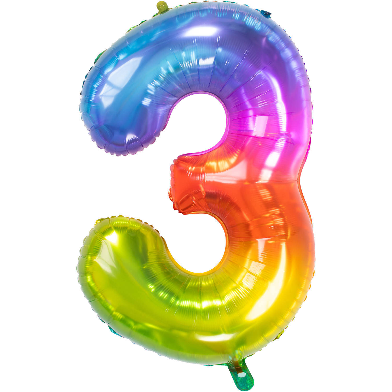 Folat Folie cijfer ballon - 86 cm multi-color - cijfer 3 - verjaardag leeftijd