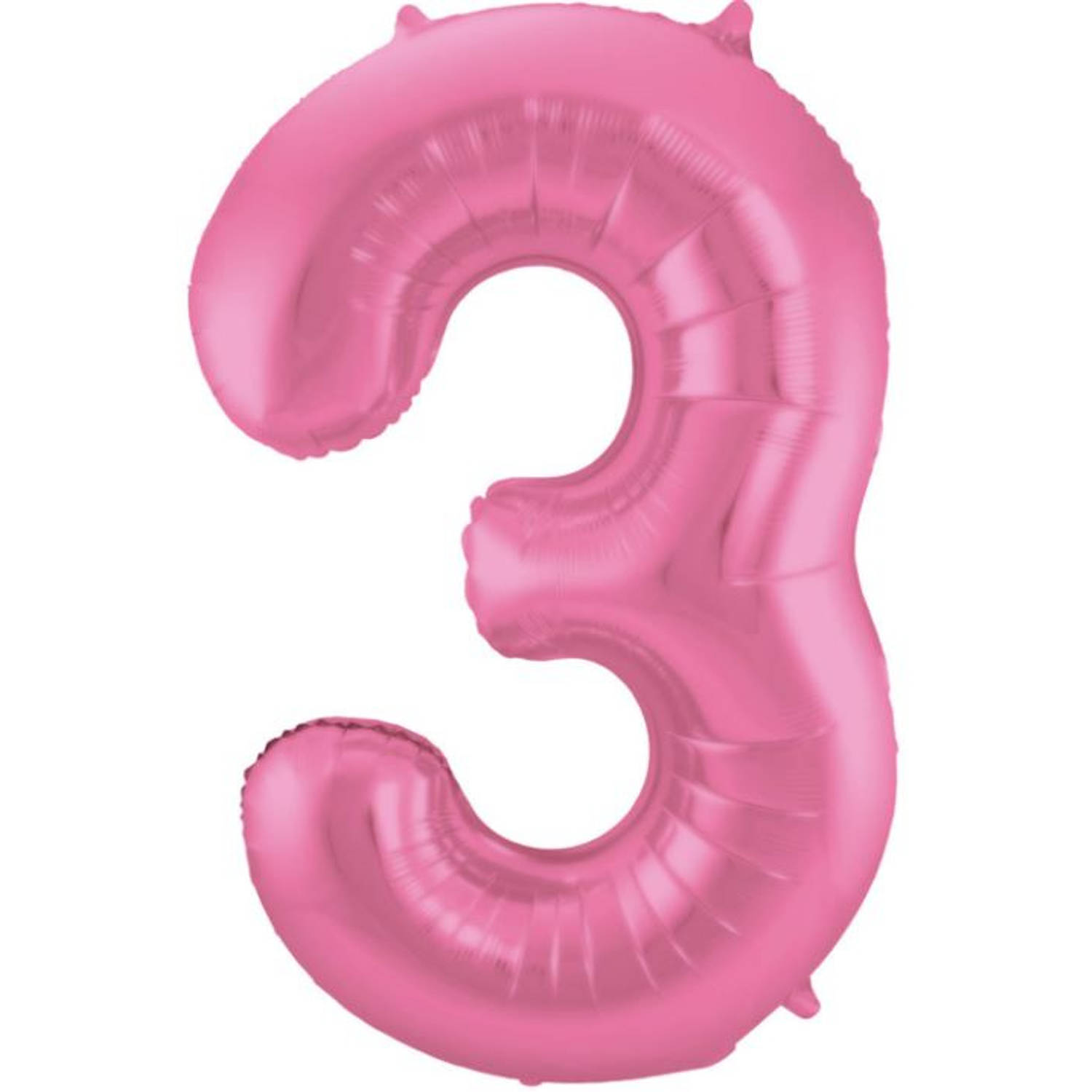 Folat folieballon cijfer &apos;3&apos; 86 cm roze