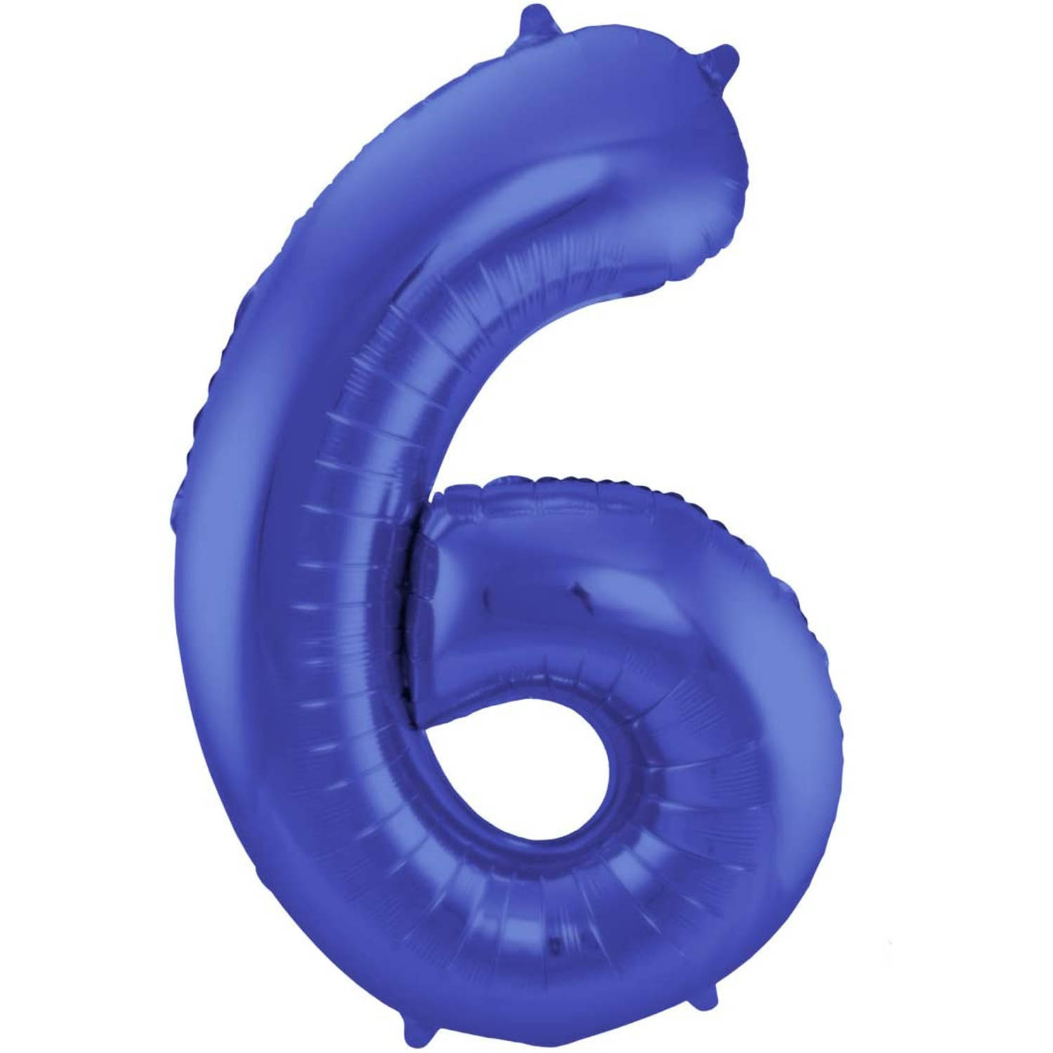 Folat folieballon cijfer &apos;6&apos; 86 cm blauw