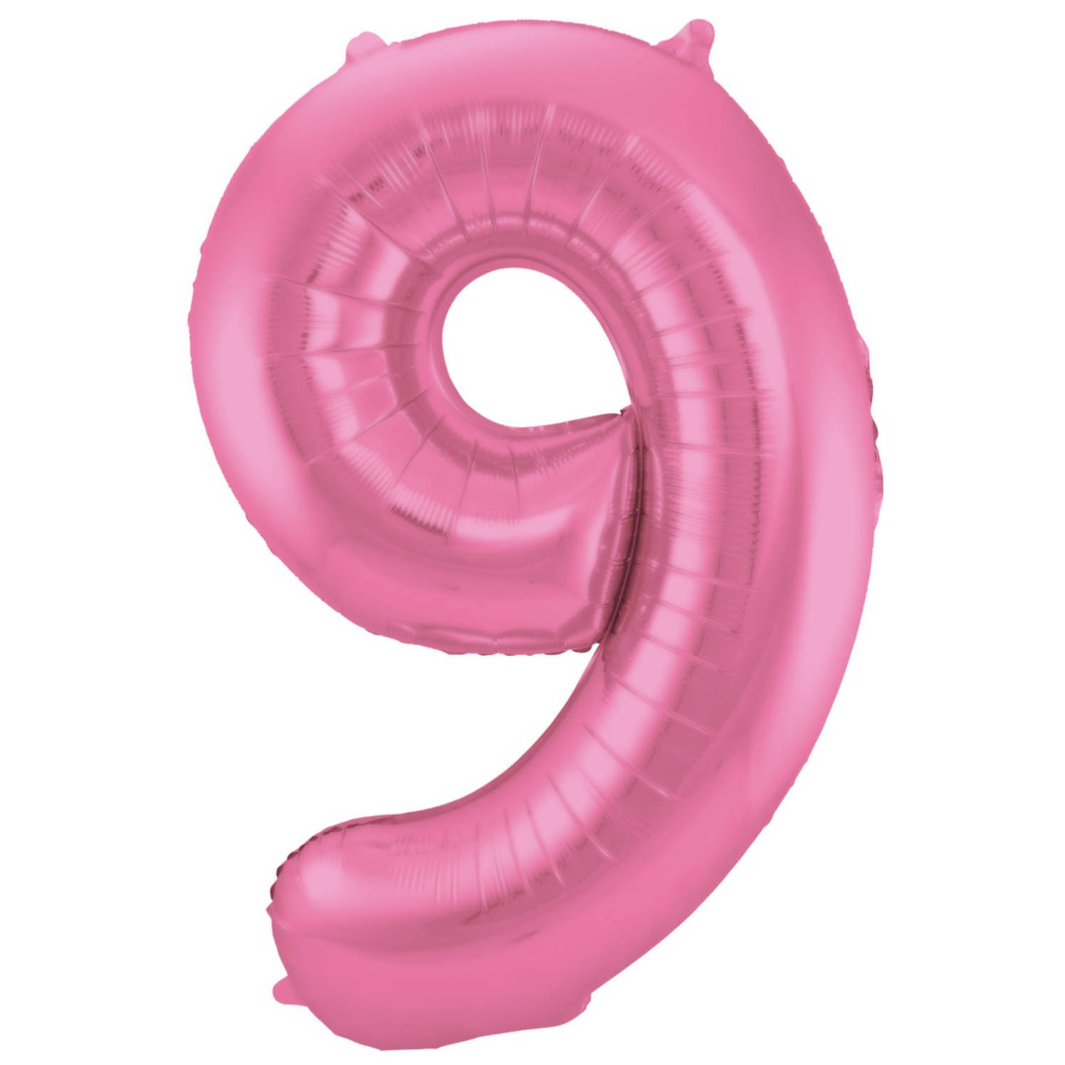 Folat cijferballon 9 folie 86 cm roze