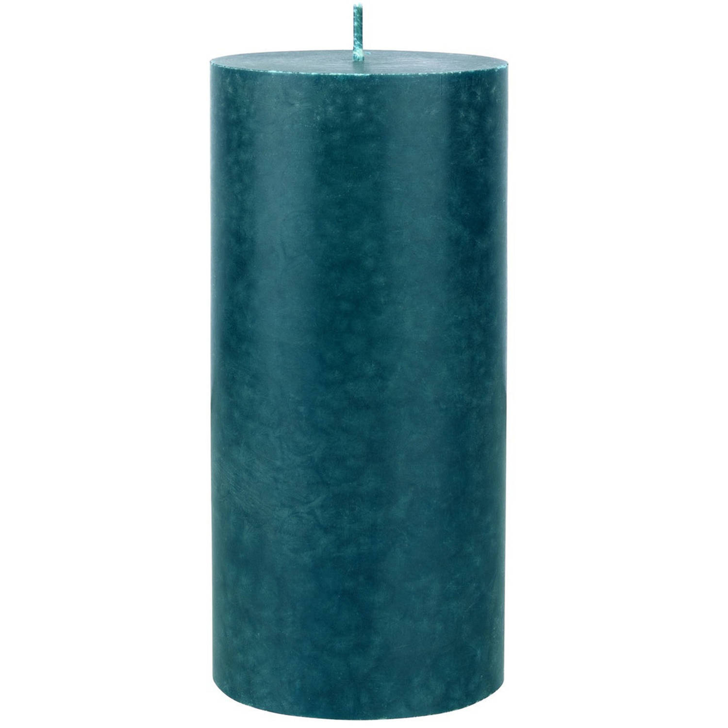 Petrol blauwe cilinderkaarsen/stompkaarsen 15 x 7 cm 50 branduren - geurloze kaarsen blauw