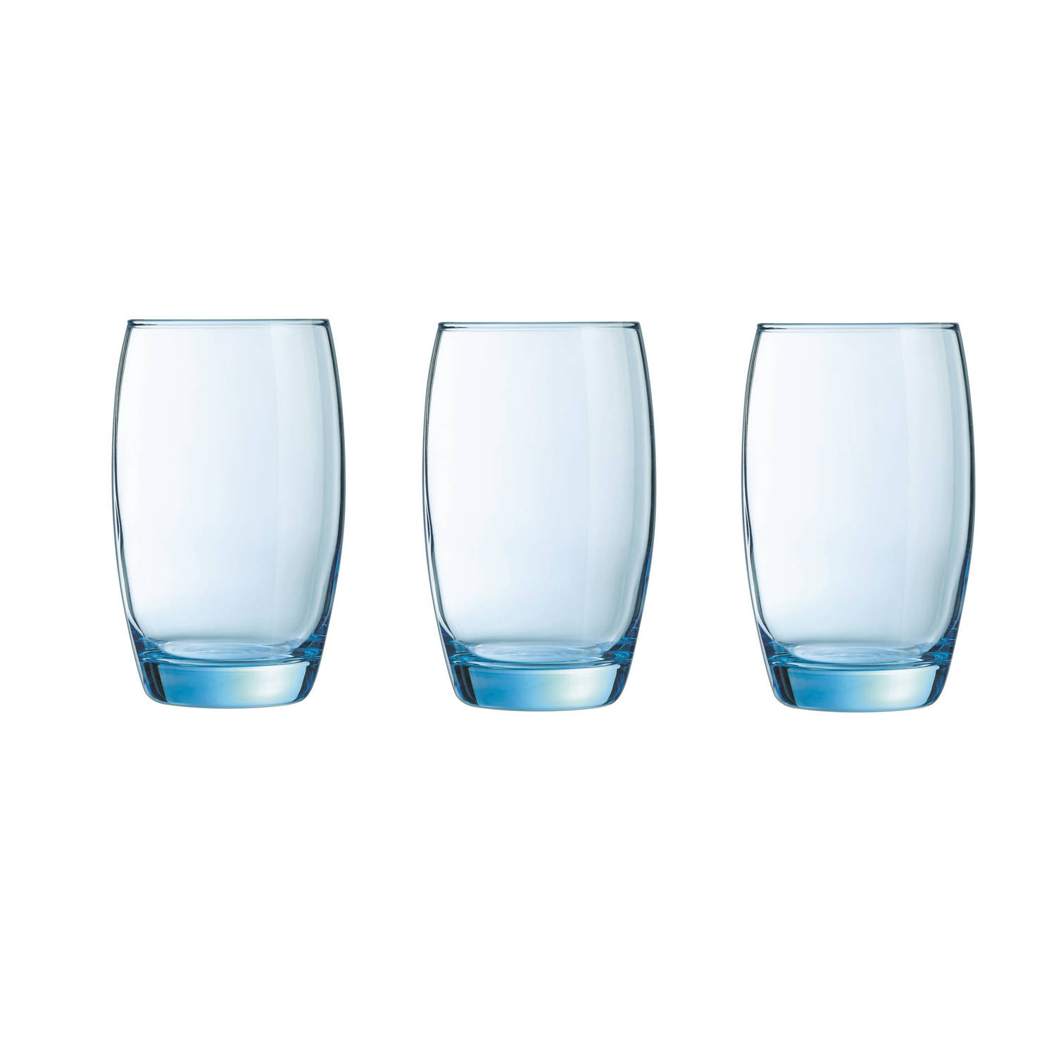 Dag Hardheid Absoluut 6x Stuks waterglazen/drinkglazen transparant blauw 350 ml - Drinkglazen |  Blokker
