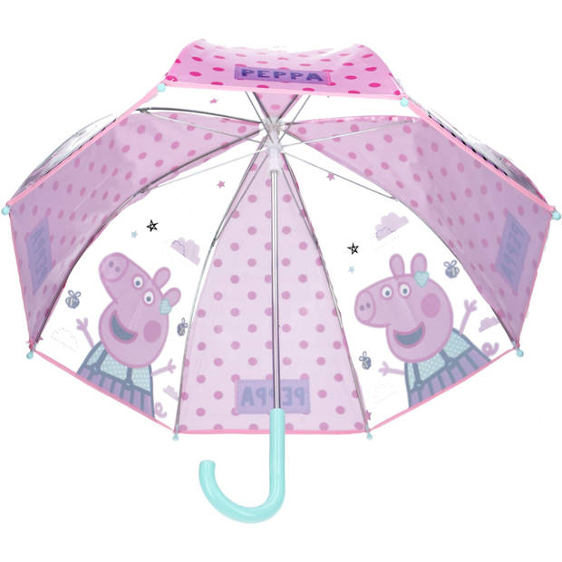 Peppa Pig/Big kinderparaplu transparant voor jongens/meisjes 61 cm - Paraplu's