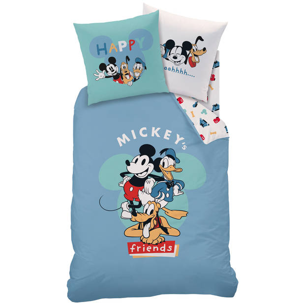 Disney Mickey Mouse Dekbedovertrek Friends - Eenpersoons - 140 x 200 cm - Katoen