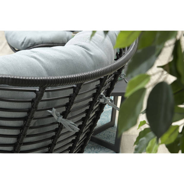 Garden Impressions Libelle relax fauteuil - zwart rotan/ mint grey