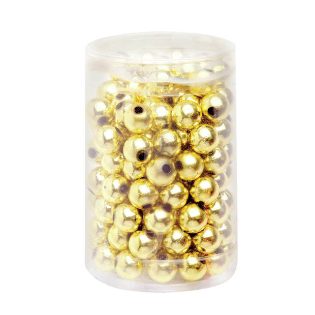 120x stuks sieraden maken glans deco kralen in het goud van 10 mm - Hobbykralen
