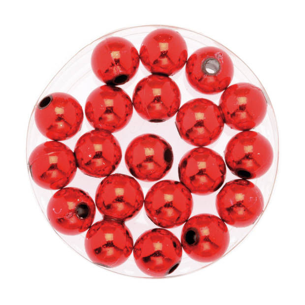 240x stuks sieraden maken glans deco kralen in het rood van 10 mm - Hobbykralen