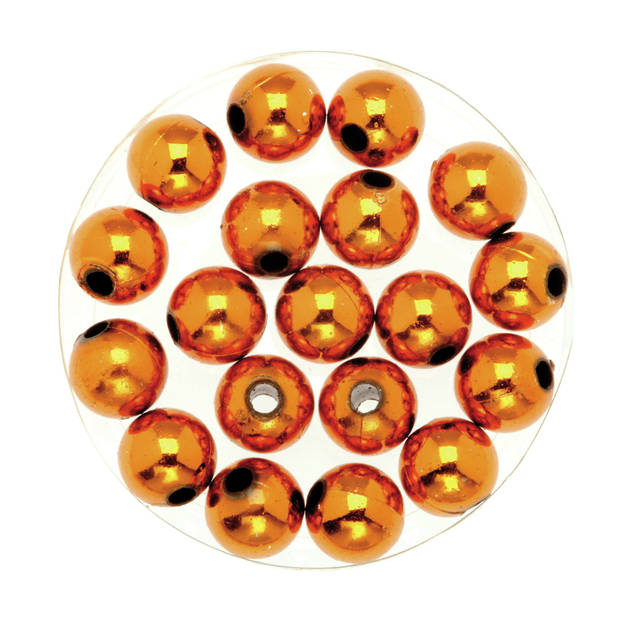 120x stuks sieraden maken glans deco kralen in het oranje van 10 mm - Hobbykralen