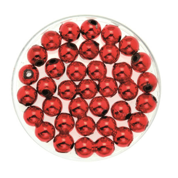 240x stuks sieraden maken glans deco kralen in het rood van 8 mm - Hobbykralen