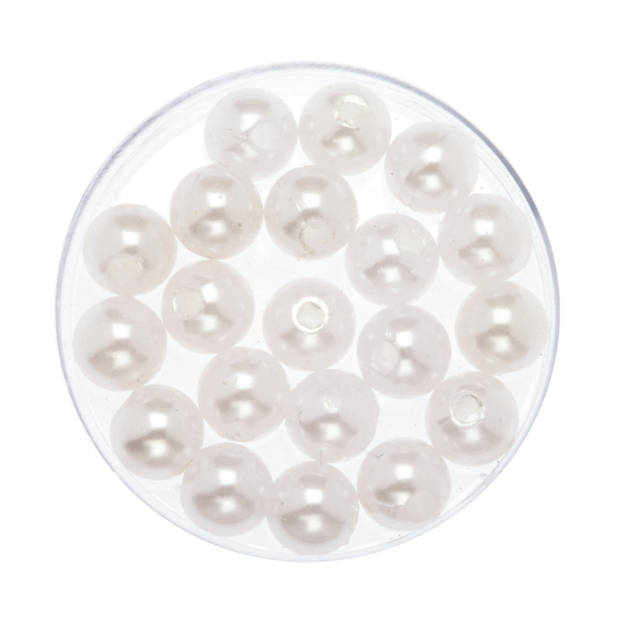 120x stuks sieraden maken glans deco kralen in het wit van 8 mm - Hobbykralen