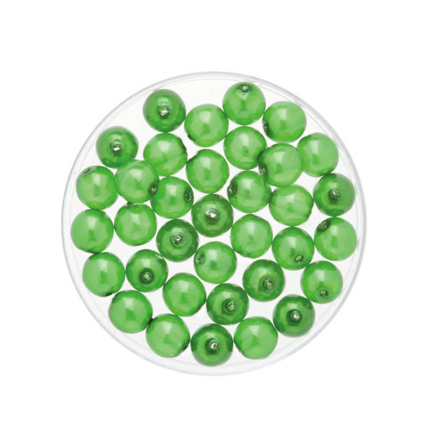 50x stuks sieraden maken Boheemse glaskralen in het transparant groen van 6 mm - Hobbykralen