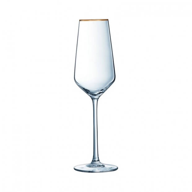 Eclat Ultime champagneglas - gouden rand - 21 cl - Set-4