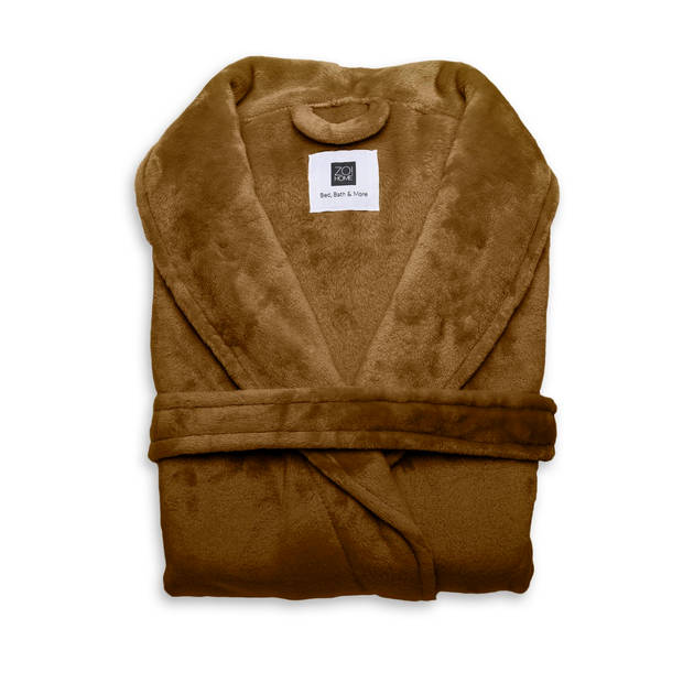 Zo Home Flanel Fleece Badjas Cara - cognac brown - S