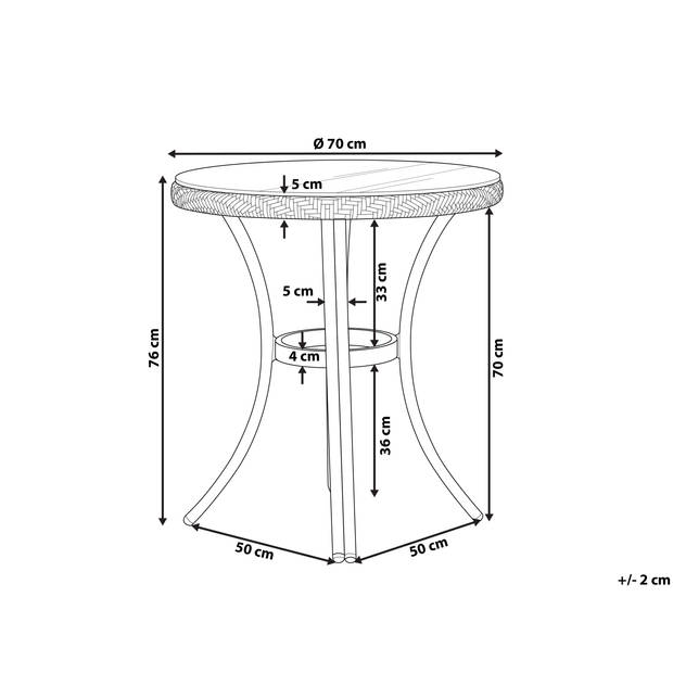 Beliani RIFREDDO - Tuintafel-Natuurlijk-PE rotan