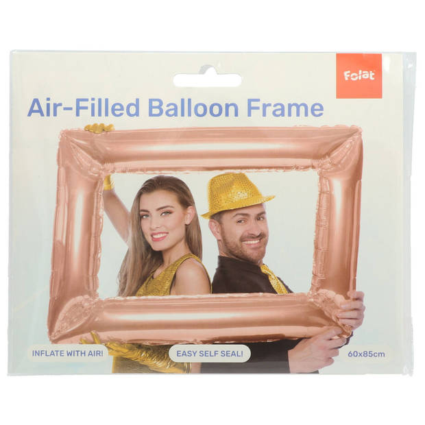 Folat Foto Frame - rechthoek - rose goud - 85 x 60 cm - opblaasbaar/folie ballon - photo prop - Ballonnen