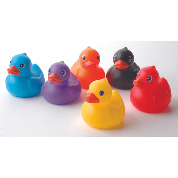 6x stuks rubber badeendjes gekleurd 6 cm - Badeendjes