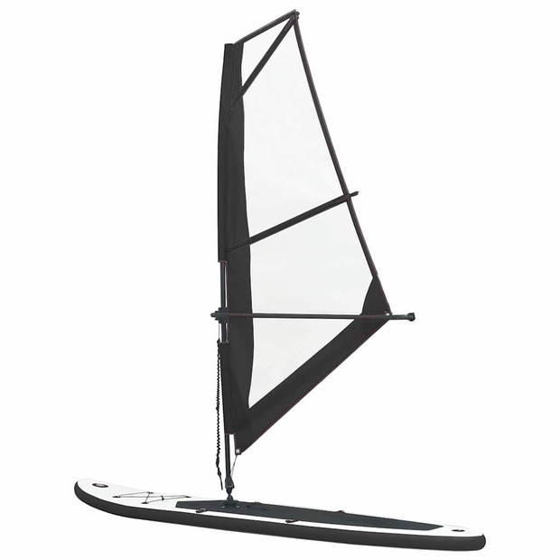 vidaXL Stand Up Paddleboard opblaasbaar met zeilset zwart en wit