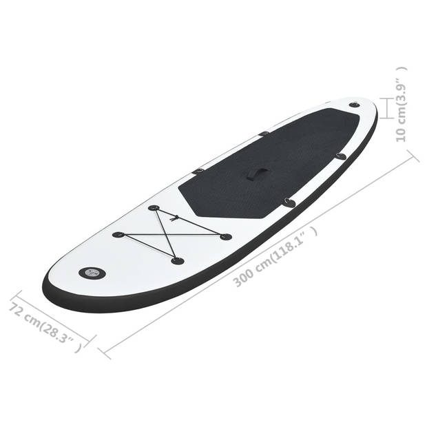 vidaXL Stand-up paddleboard opblaasbaar zwart en wit