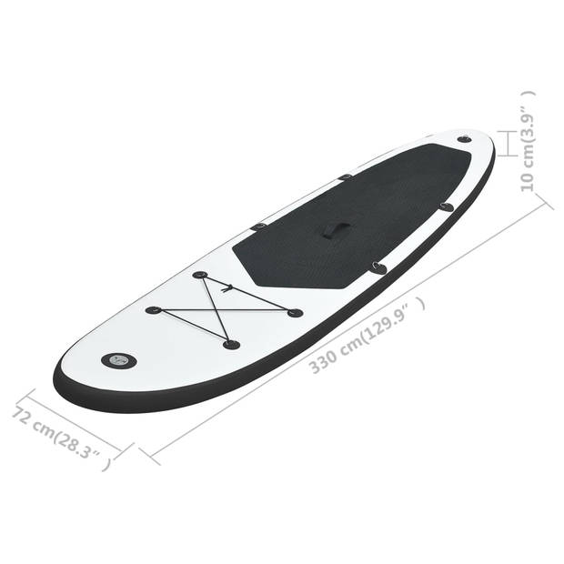 vidaXL Stand-up paddleboard opblaasbaar zwart en wit