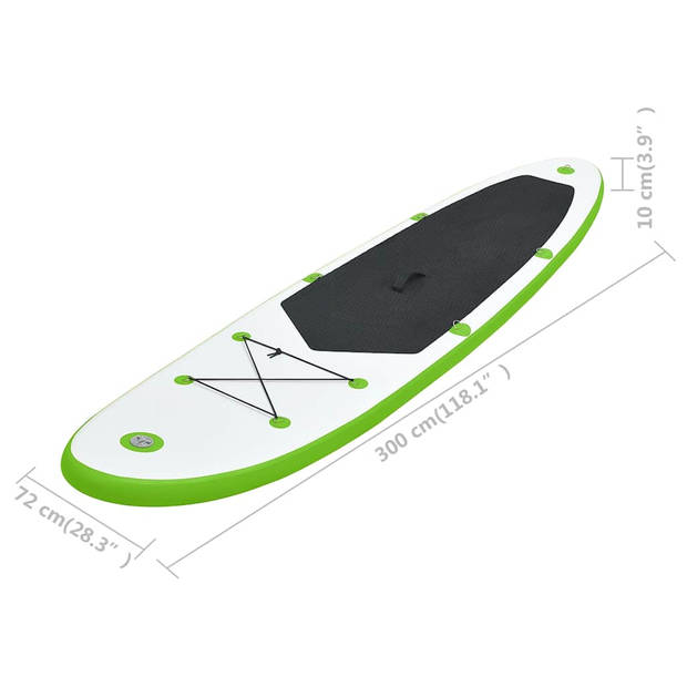 vidaXL Stand-up paddleboard opblaasbaar groen en wit