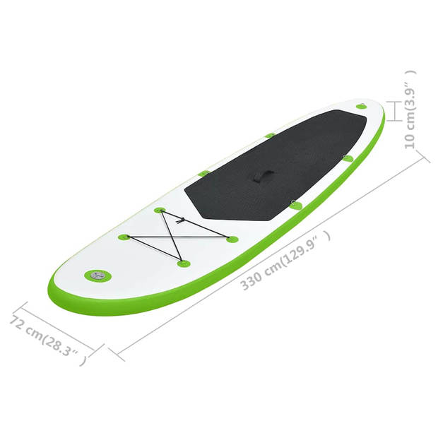 vidaXL Stand-up paddleboard opblaasbaar groen en wit