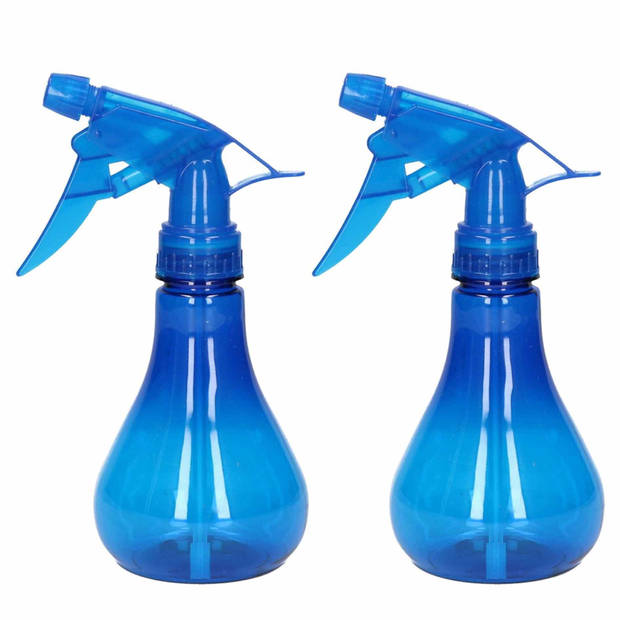 2x Waterverstuivers/sprayflessen blauw 250 ml - Waterverstuivers