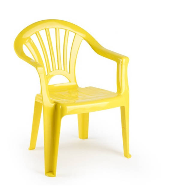 4x stuks kunststof geel kinderstoeltjes 35 x 28 x 50 cm - Kinderstoelen