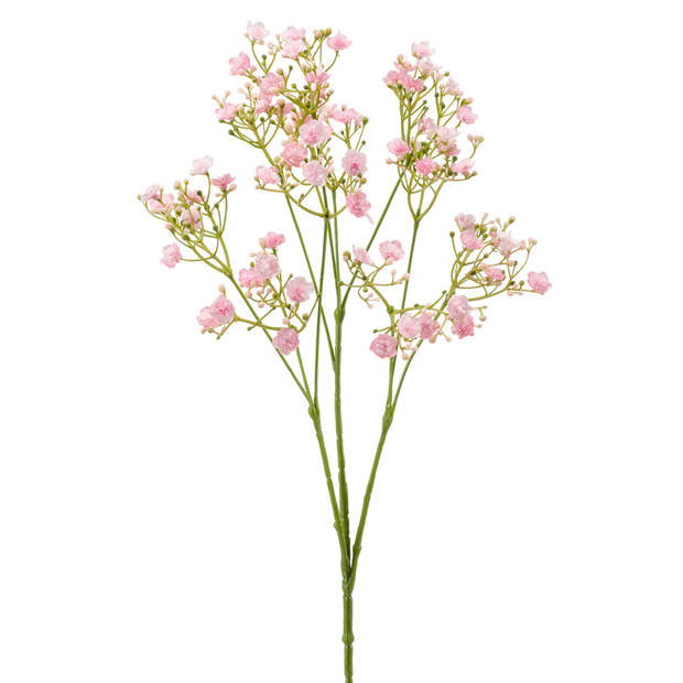 2x stuks kunstbloemen Gipskruid/Gypsophila takken lichtroze 68 cm - Kunstbloemen
