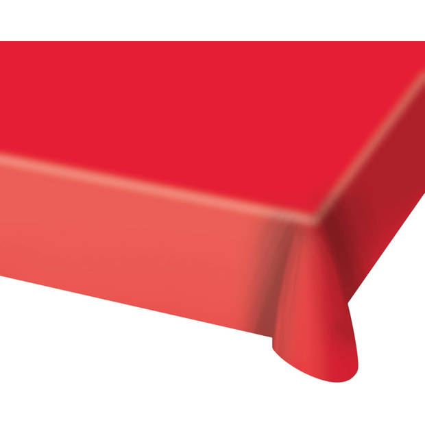 2x stuks tafelkleed van plastic rood 130 x 180 cm - Feesttafelkleden