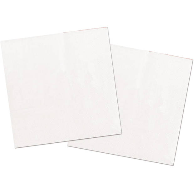 40x stuks servetten van papier wit 33 x 33 cm - Feestservetten