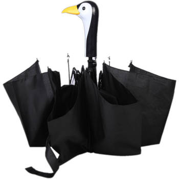 Esschert Design paraplu Pinguïn 96,5 x 67,5 cm zijde zwart