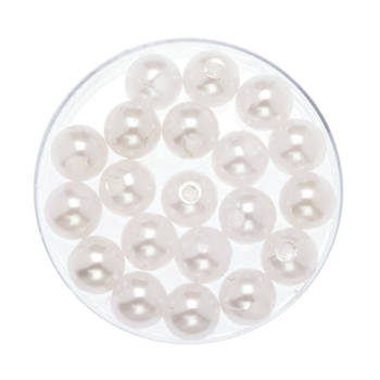 120x stuks sieraden maken glans deco kralen in het wit van 8 mm - Hobbykralen