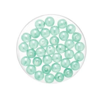 50x stuks sieraden maken Boheemse glaskralen in het transparant aqua blauw van 6 mm - Hobbykralen