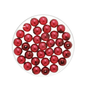 50x stuks sieraden maken Boheemse glaskralen in het transparant bordeaux rood van 6 mm - Hobbykralen