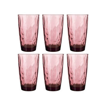 Bormioli Rocco Longdrinkglazen Diamond Paars 470 ml - 6 stuks