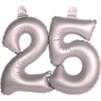 Folat cijferballon 25 folie 45 x 35 cm zilver