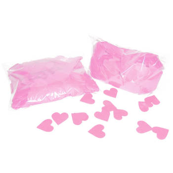 2x Baby shower roze hart confetti 250 gram - Confetti