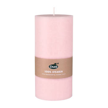 Pastel roze cilinder kaarsen /stompkaarsen 15 x 7 cm 50 branduren - Stompkaarsen
