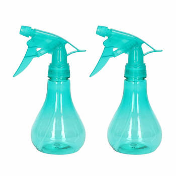 2x Waterverstuivers/sprayflessen groen 250 ml - Waterverstuivers