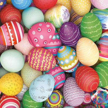 20x Servetten Pasen thema gekleurde eieren 33 x 33 cm - Feestservetten