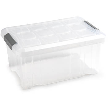1x Opslagbakken/organizers met deksel 5 liter 29 cm transparant - Opbergbox
