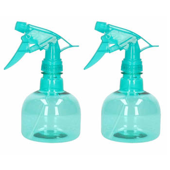 2x Waterverstuivers/sprayflessen groen 330 ml - Waterverstuivers