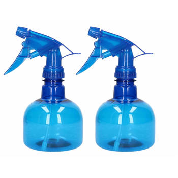 2x Waterverstuivers/sprayflessen blauw 330 ml - Waterverstuivers