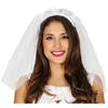 Bruidssluier op diadeem verkleed accessoire - Verkleedhoofddeksels