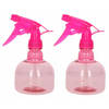 2x Waterverstuivers/sprayflessen roze 330 ml - Waterverstuivers