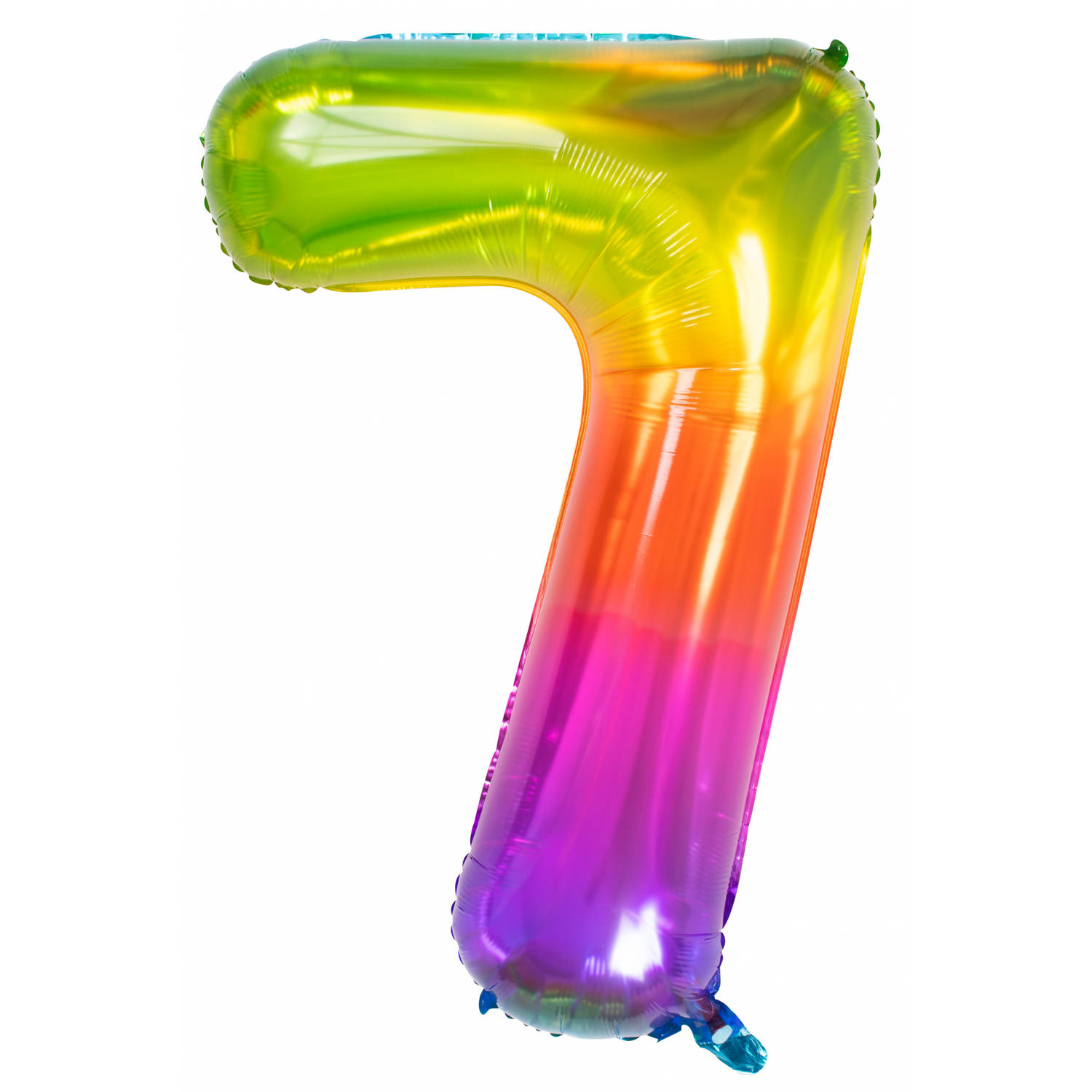 Folat Folie cijfer ballon - 86 cm multi-color - cijfer 7 - verjaardag leeftijd