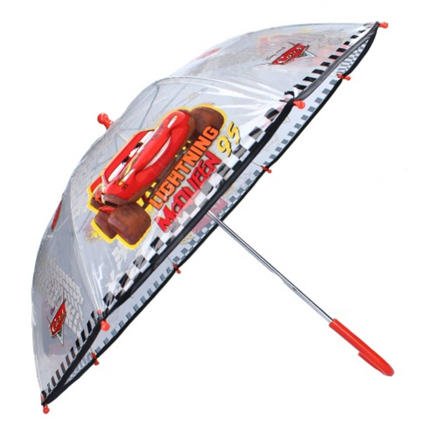 Disney Paraplu Cars Jongens 73 X 61 Cm Pvc Transparant/rood