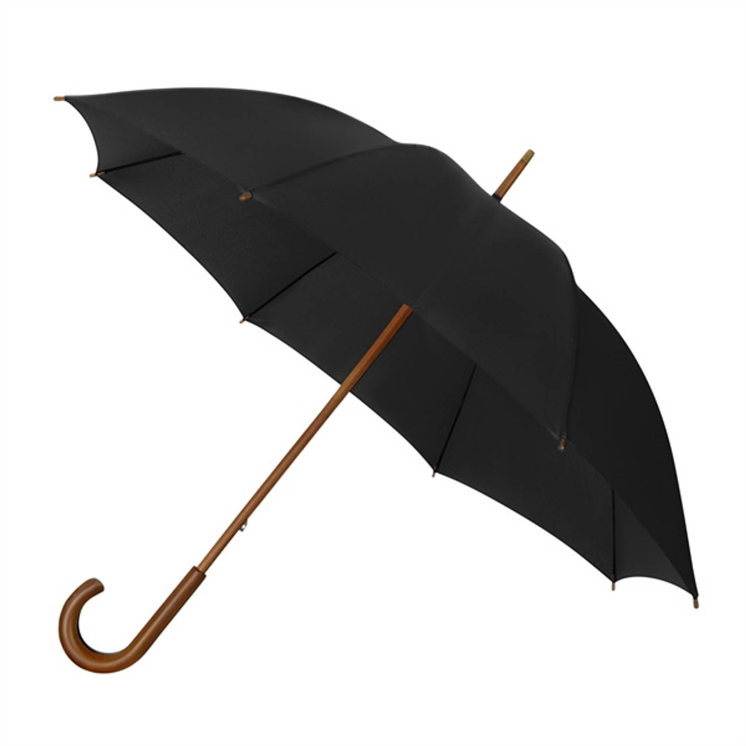 Impliva paraplu ECO 88 x 102 cm bamboe/glasfiber zwart/bruin